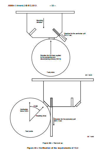 IEC60884 Fig46 Socket-Outlet Wires Pull Tester Probador de tracción de cables de toma de corriente IEC60884 Fig46
